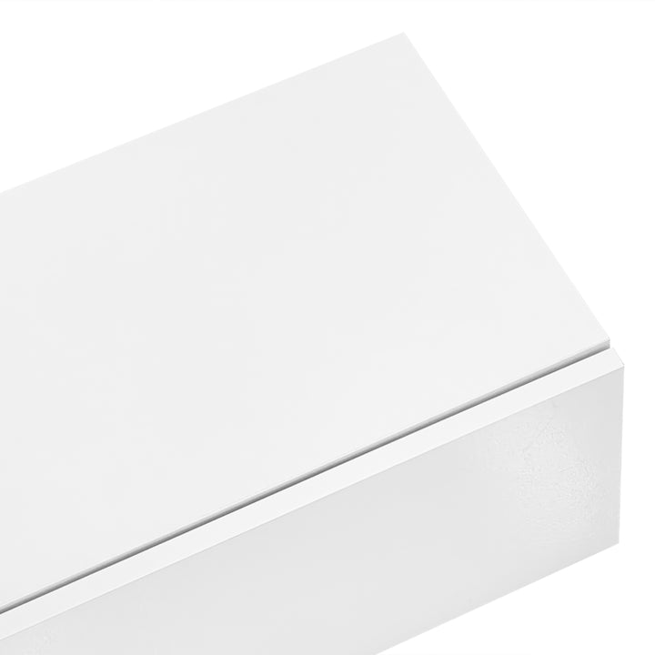 White hihg-gloss TV cabinet storage space, wood look, glass shelves, LED lighting MOLD