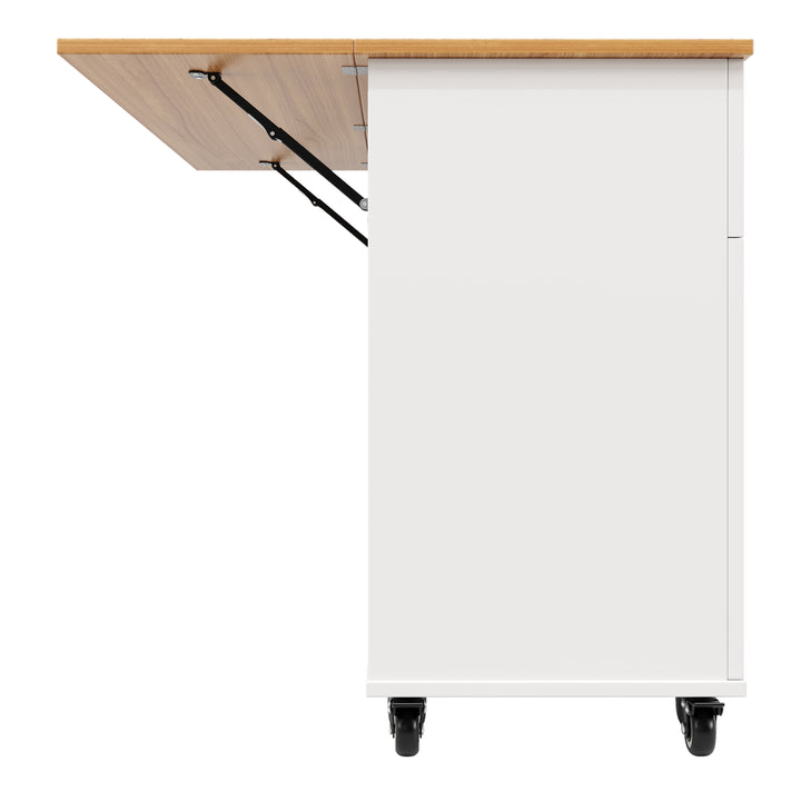 White kitchen trolley foldable top storage FROSTFIELD