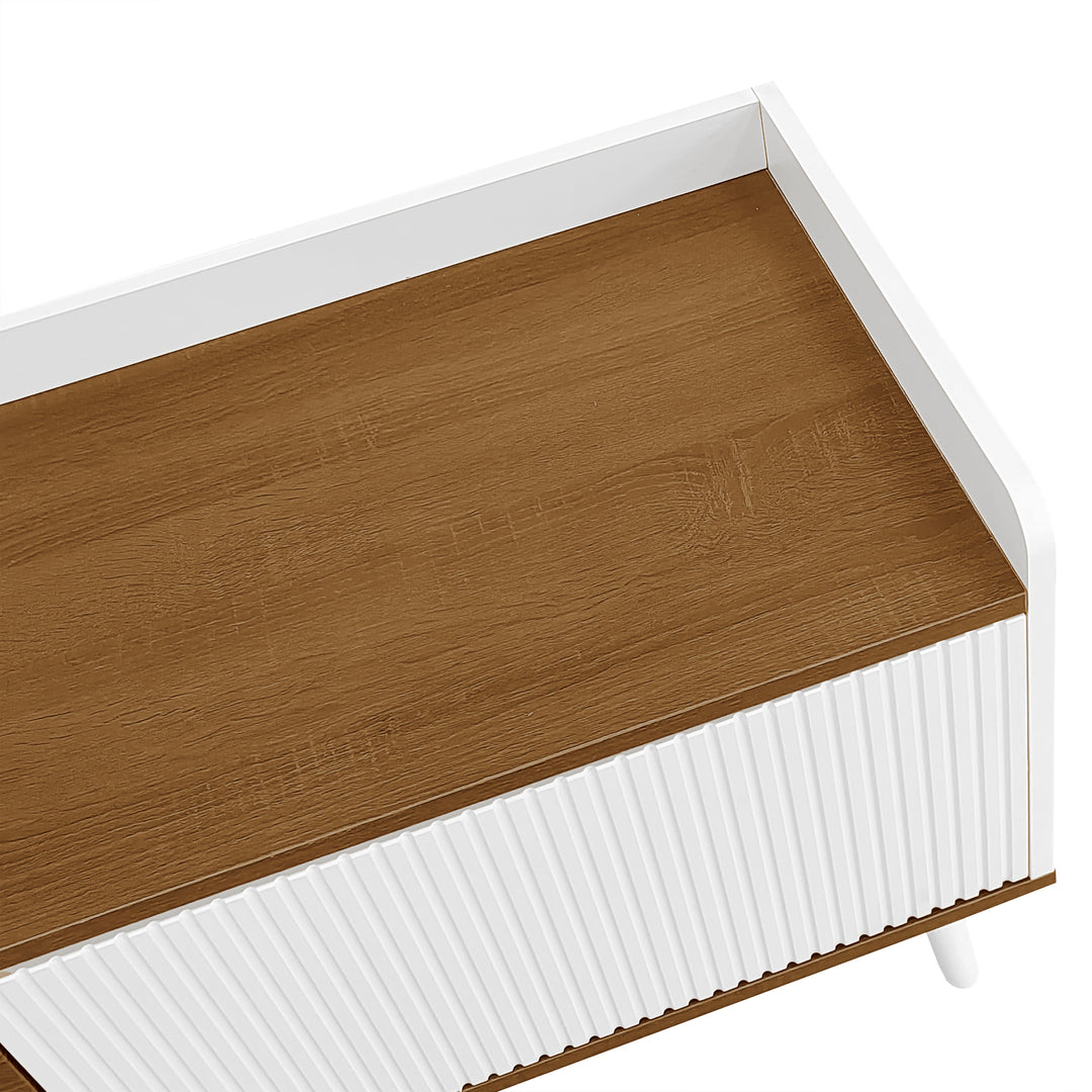 White wooden look TV cabinet with 3 doors SENSOR