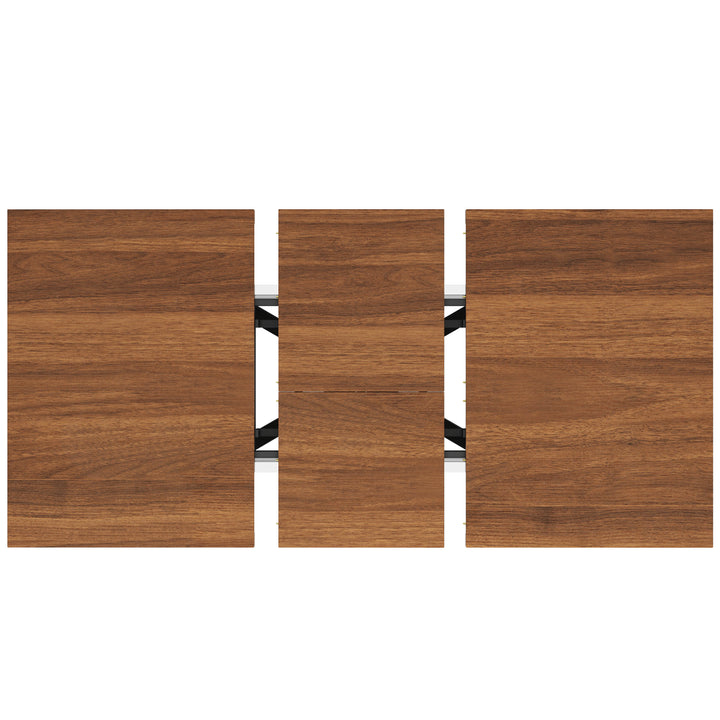 Brown Extendable Dining Table with Metal Star Base 4–6 Seats 120–160x90cm ARROWCHAIR