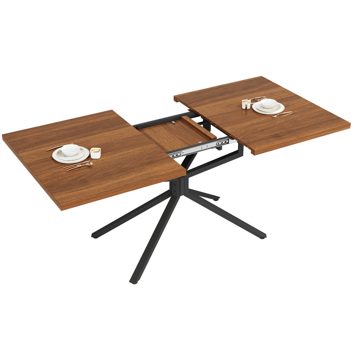 Brown Extendable Dining Table with Metal Star Base 4–6 Seats 120–160x90cm ARROWCHAIR