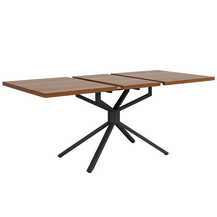 Brown Extendable Dining Table with Metal Star Base 4–6 Seats 120–160x90cm ARROWCHAIR