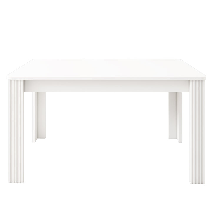 White wooden dining table with thick legs 116×65 ZAKRUD UK