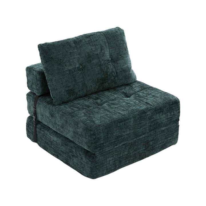Foldable convertible floor sofa bed 2-in-1, emerald green RACKPLACE
