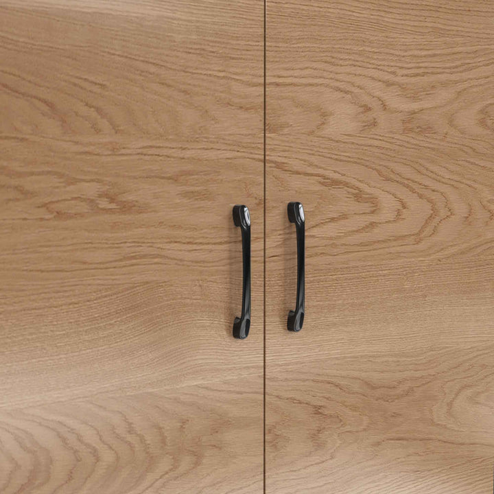 00+Kitchen Tall Cabinet with LED Lighting, Adjustable Shelves, Large Pantry Storage for Microwave VERTEXMORN