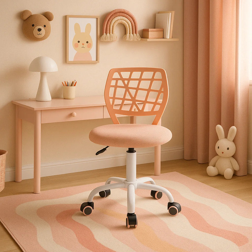 Pink Children's Desk Chair Swivel Office Chair CARNATION PINK PLICA