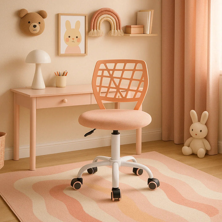 Pink Children's Desk Chair Swivel Office Chair CARNATION PINK PLICA
