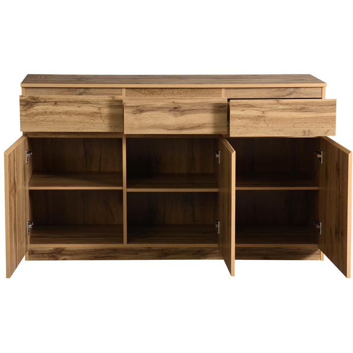 Oak Sideboard with 3 Drawers & 3 Doors 135cm WOODTRUNK