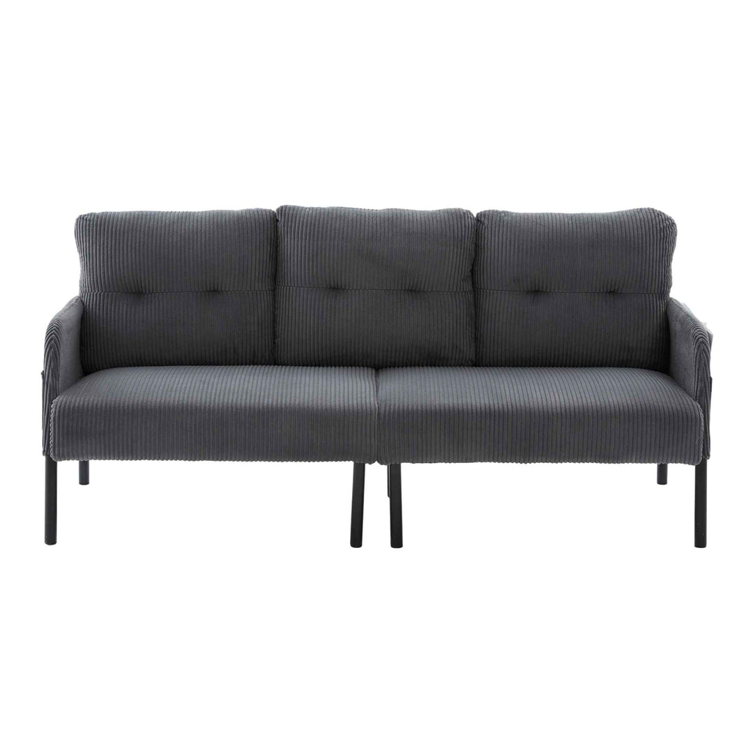 00+Oversized Loveseat Sofa, Corduroy Upholstered Double-Seater, Charcoal Grey for Living Room NOVALA