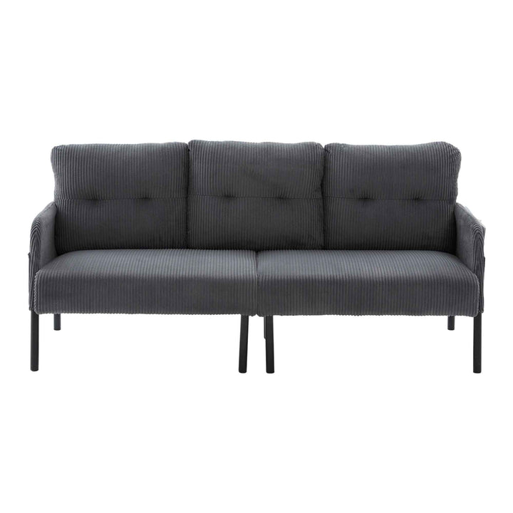 00+Oversized Loveseat Sofa, Corduroy Upholstered Double-Seater, Charcoal Grey for Living Room NOVALA