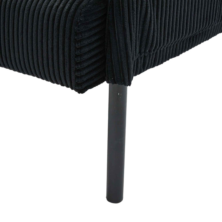 00+Oversized Loveseat Sofa, Corduroy Upholstered Double-Seater, Black for Living Room NOVADYNE