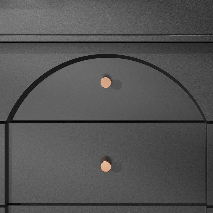 Extendable wooden dining table (110-140×80 cm) black shlef and 2 drawers SUNSPOT