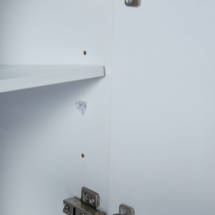 Modern White Sideboard 2 Doors 3 Drawers with LED Lights 140cm WOODMIRROR