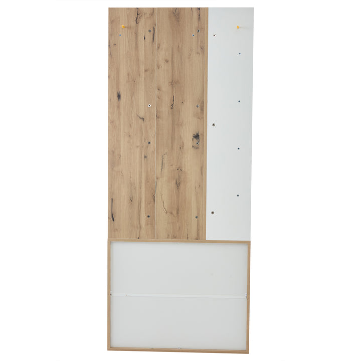 Wooden entryway wardrobes with coat hooks and shoe storage shelves ELYSIUMIS