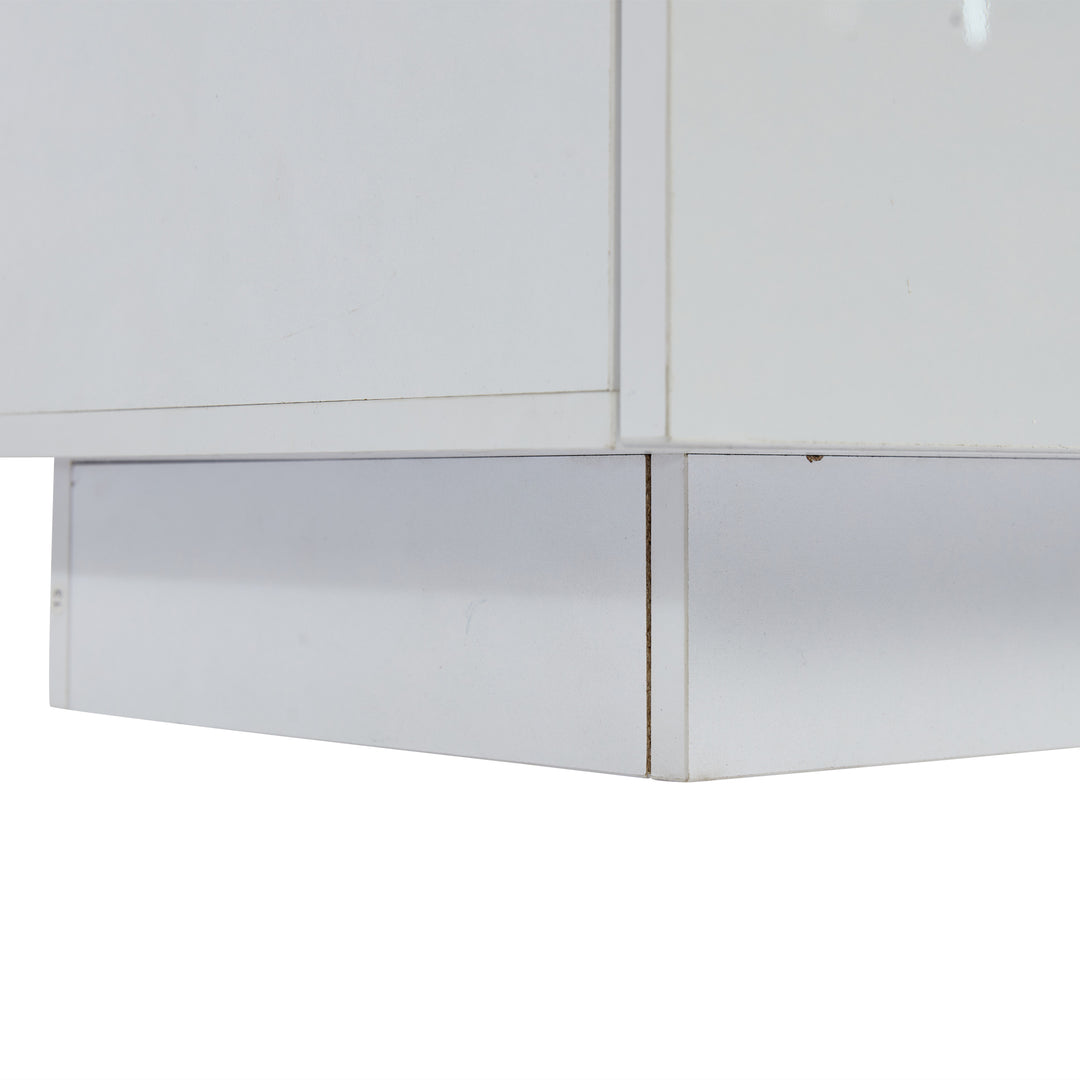 Modern White Sideboard 2 Doors 3 Drawers with LED Lights 140cm WOODMIRROR