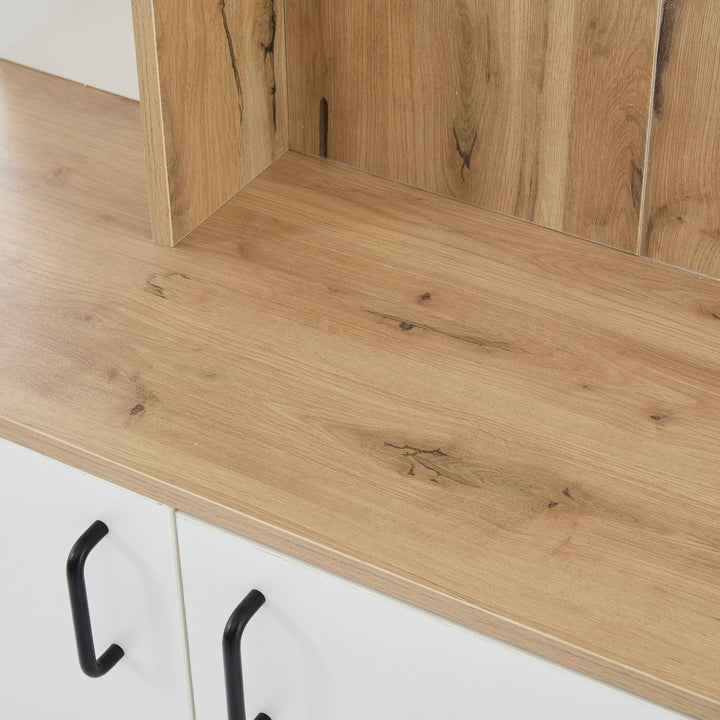 Wooden entryway wardrobes with coat hooks and shoe storage shelves ELYSIUMIS