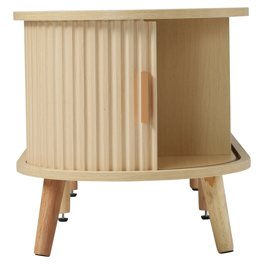 Oak-Effect TV Stand with 2 Drawers &amp; Sliding Doors 170 cm URBANWOOLSTYLE