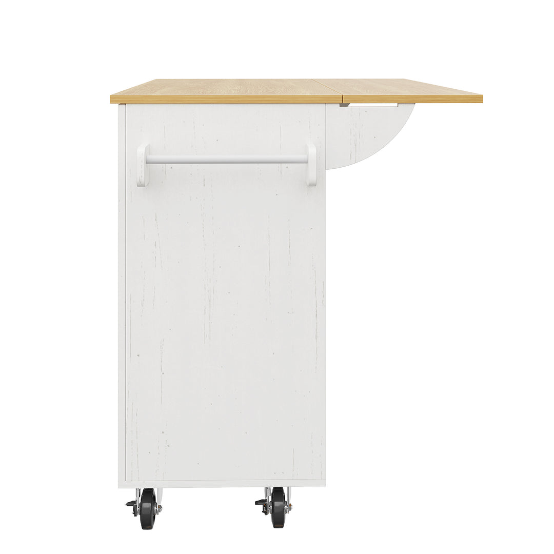 White modern foldable kitchen island trolleys BOG