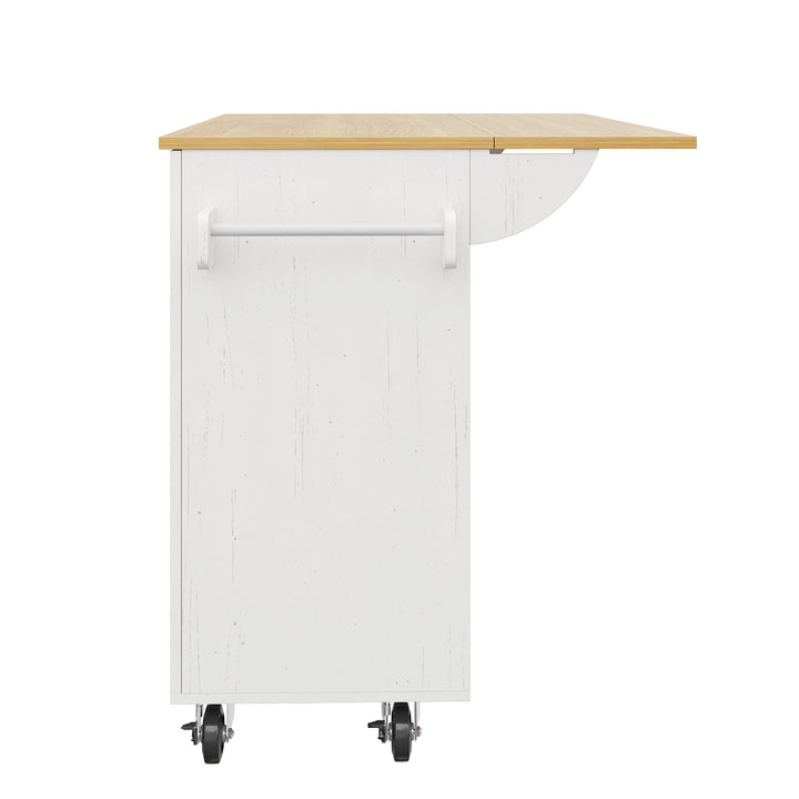 White modern foldable kitchen island trolleys BOG