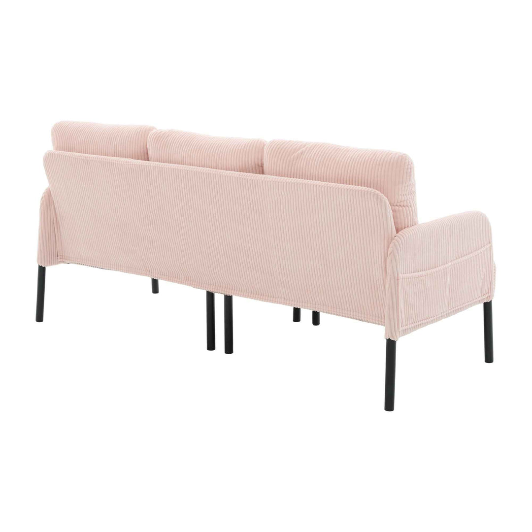 00+Oversized Loveseat Sofa, Corduroy Upholstered Double-Seater, Pink for Living Room NOVALON