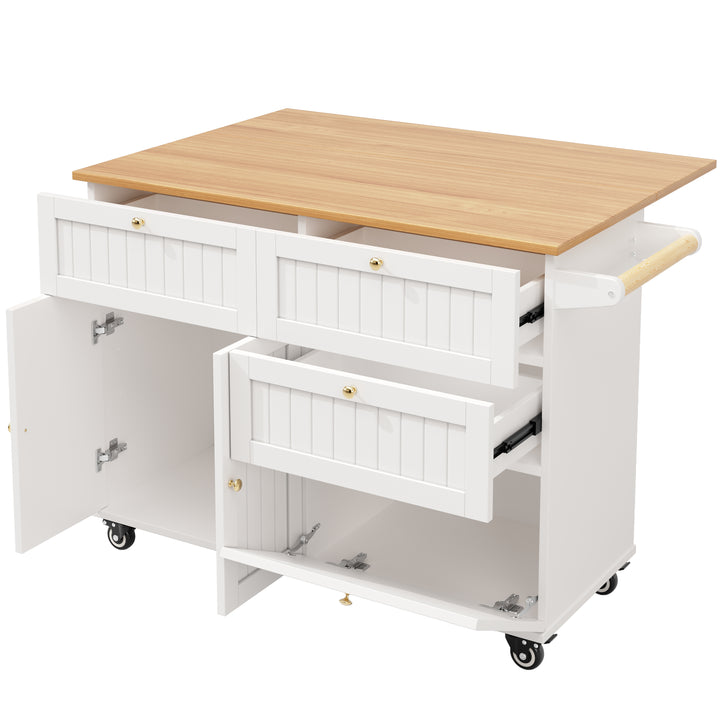 White kitchen trolley foldable top storage FROSTFIELD