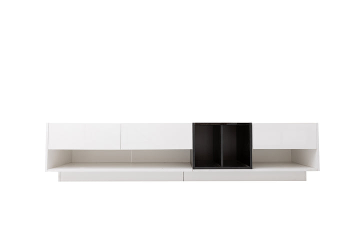 High-gloss white and black TV cabinet THRILGOD UK