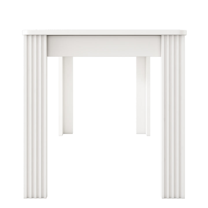 White wooden dining table with thick legs 116×65 ZAKRUD UK