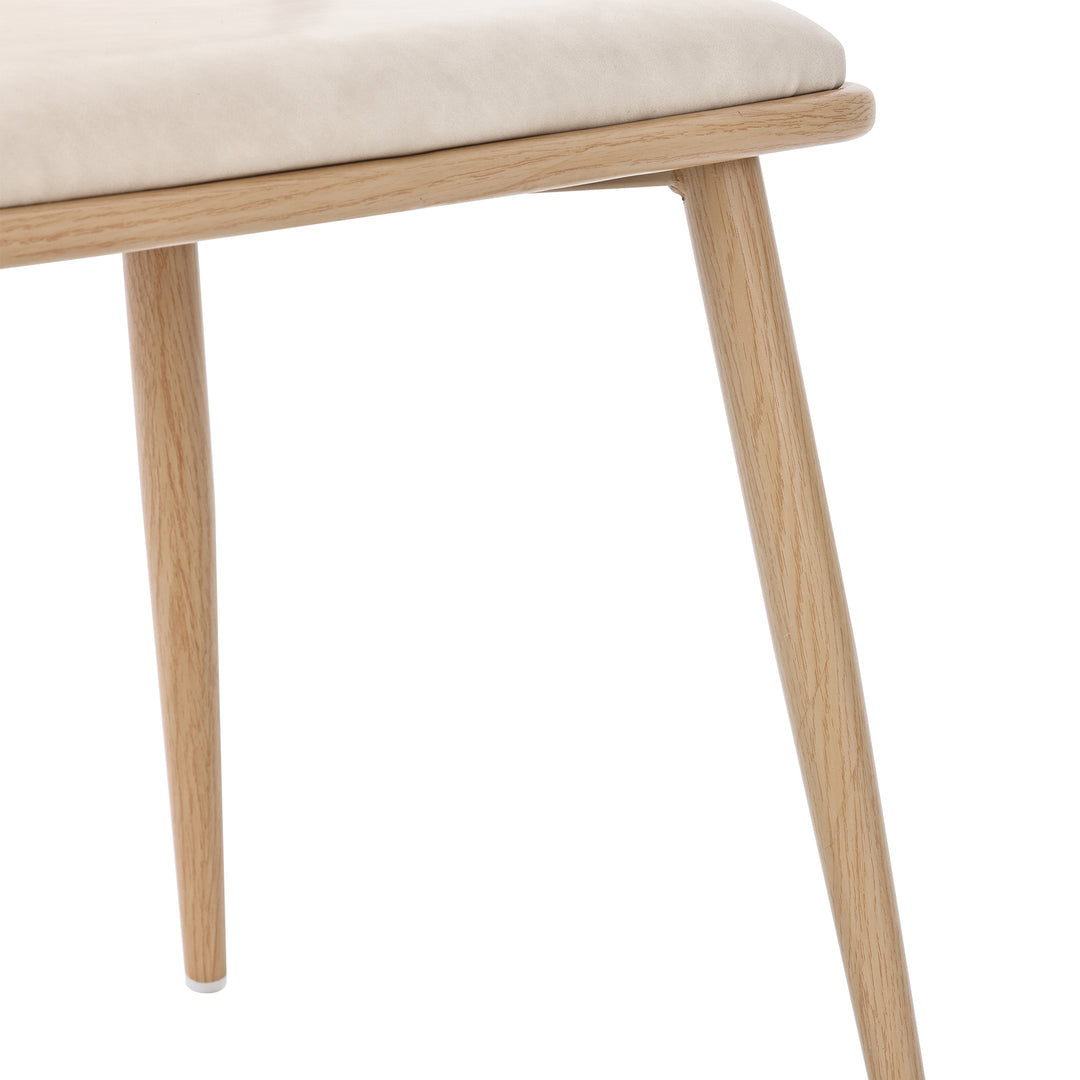 Set of 2 retro PU beige backrest rattan design accent dining chairs LONGITUDINALCREST