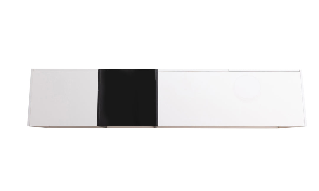 High-gloss white and black TV cabinet THRILGOD UK