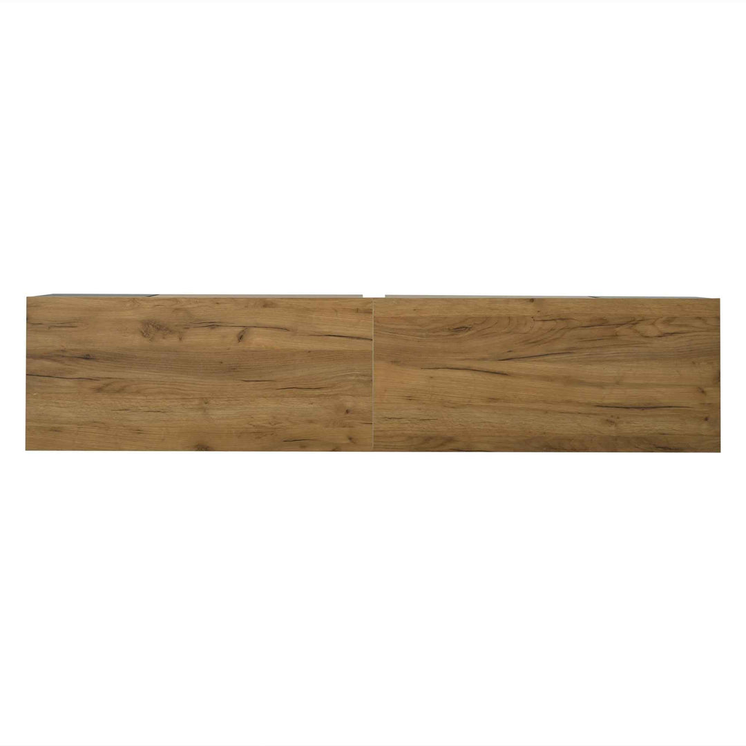 Natural wood & black TV stand up to 2 doors & 2 side cabinets INFINITEMERI