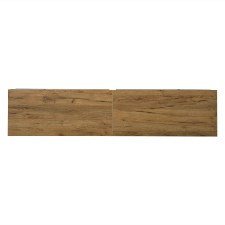 Natural wood & black TV stand up to 2 doors & 2 side cabinets INFINITEMERI