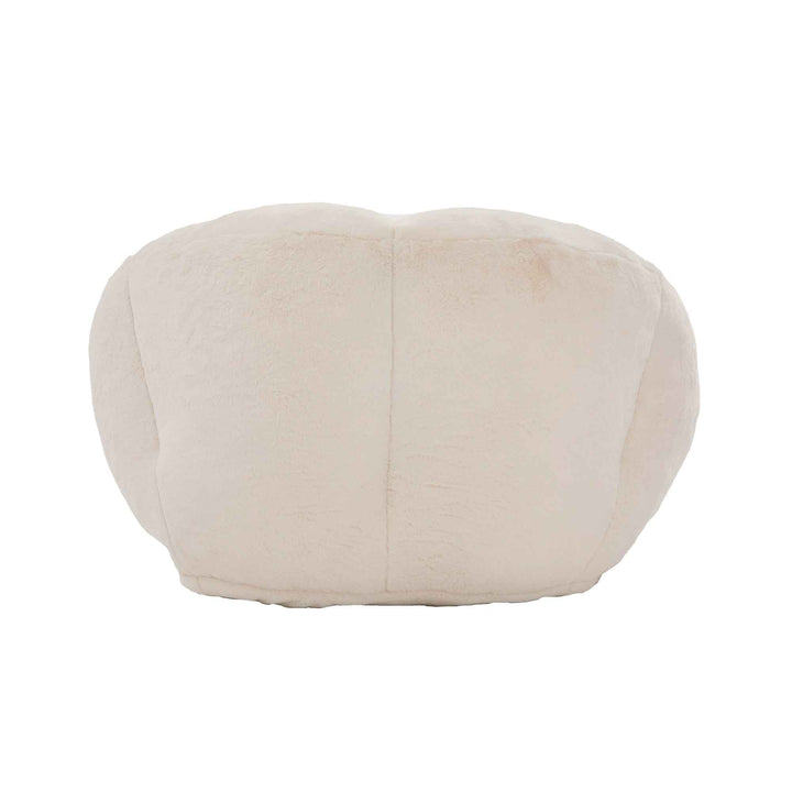 Lazy chair shell shaped sofa beige faux fur, memory foam bean bag chair removable cover