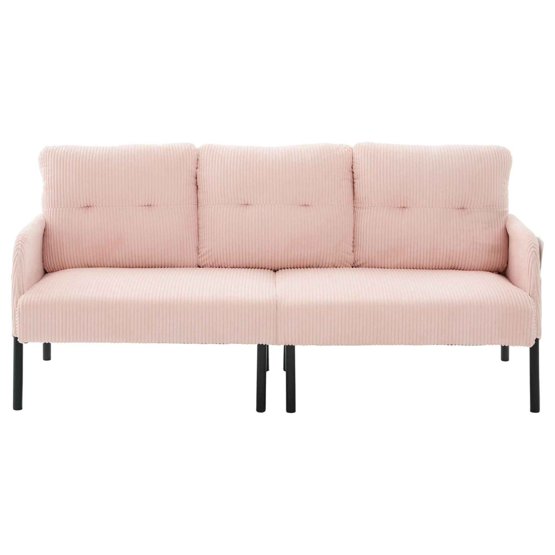 00+Oversized Loveseat Sofa, Corduroy Upholstered Double-Seater, Pink for Living Room NOVALON