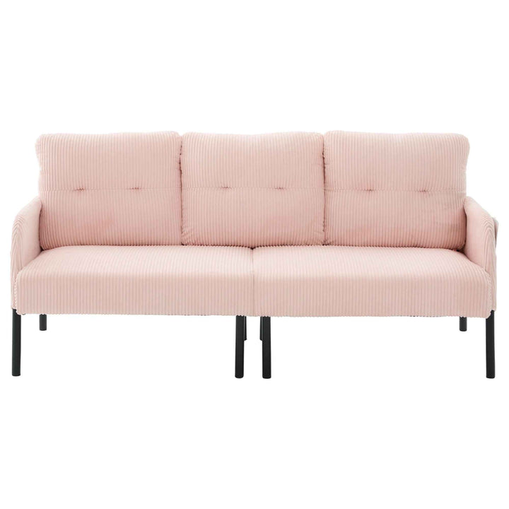 00+Oversized Loveseat Sofa, Corduroy Upholstered Double-Seater, Pink for Living Room NOVALON
