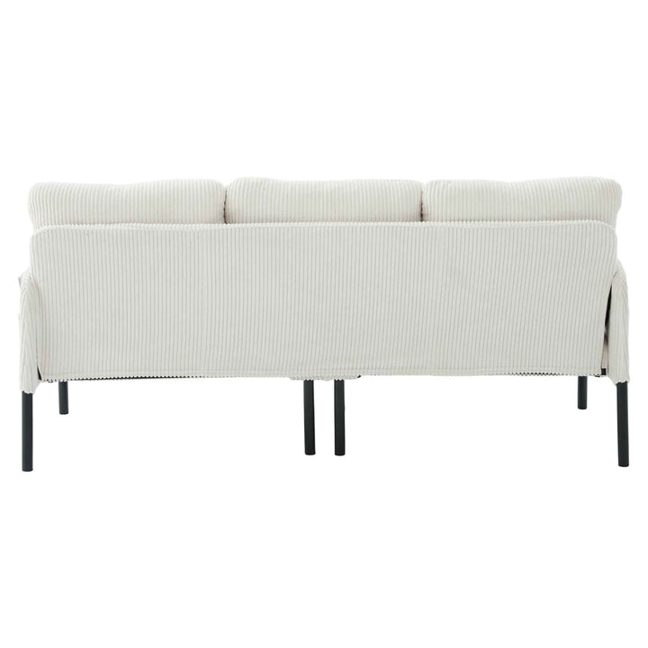 00+Oversized Loveseat Sofa, Corduroy Upholstered Double-Seater, Beige for Living Room NOVAON
