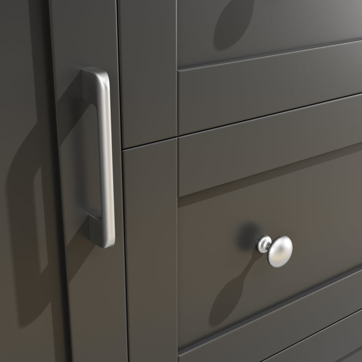 Black kitchen cabinet hutch with music-sync LED lighting HALITECUBE