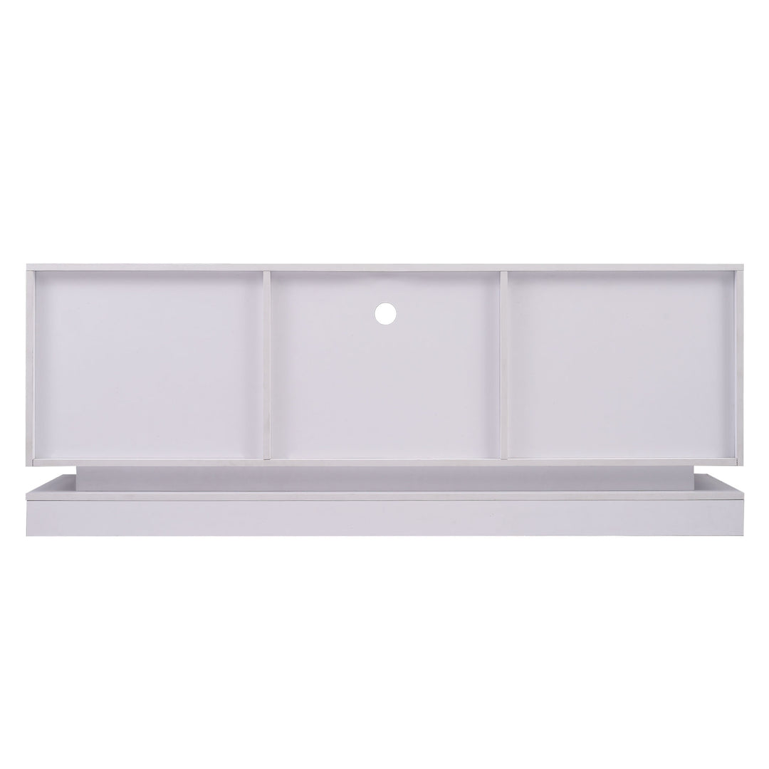 White high gloss modern TV stand with LED lights QUAGMIRE UK