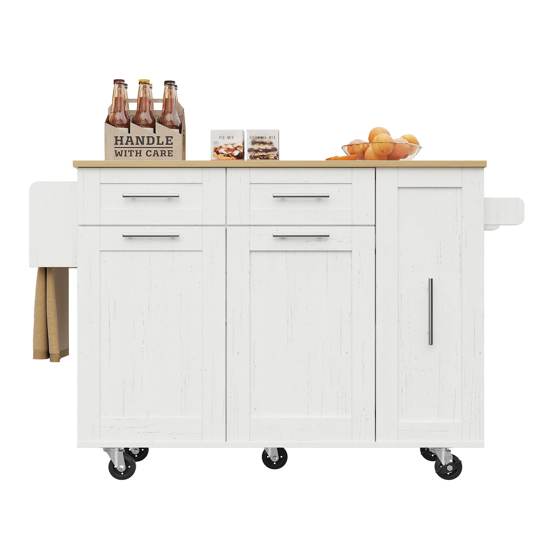 White modern foldable kitchen island trolleys BOG
