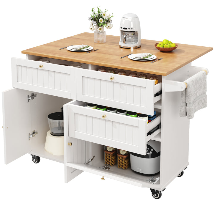 White kitchen trolley foldable top storage FROSTFIELD
