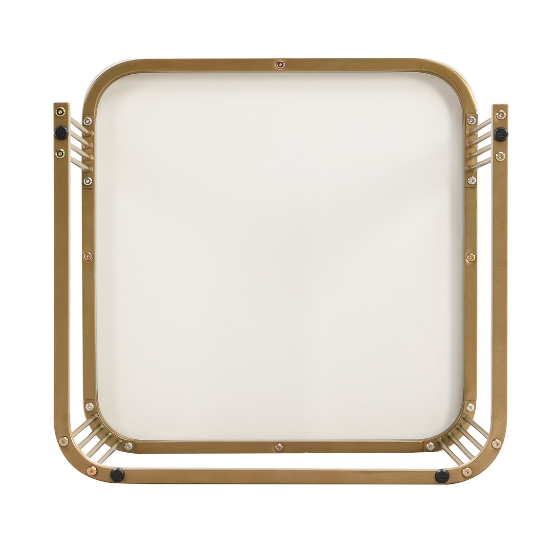 White high gloss marble-look nesting coffee table VREVIEK WHITE UK