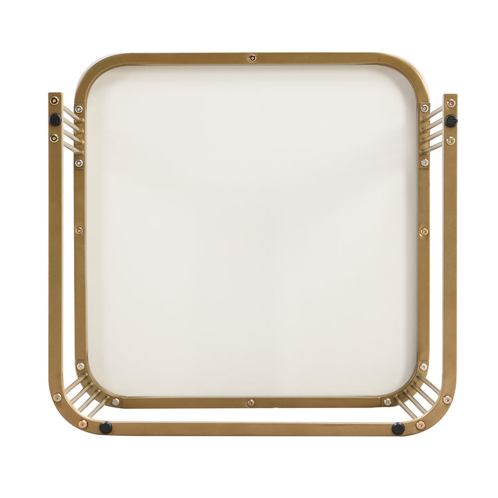 White high gloss marble-look nesting coffee table VREVIEK WHITE UK