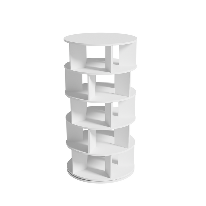 5-tier 360° rotating white shoe rack & storage organizer CLOUDHAVEN