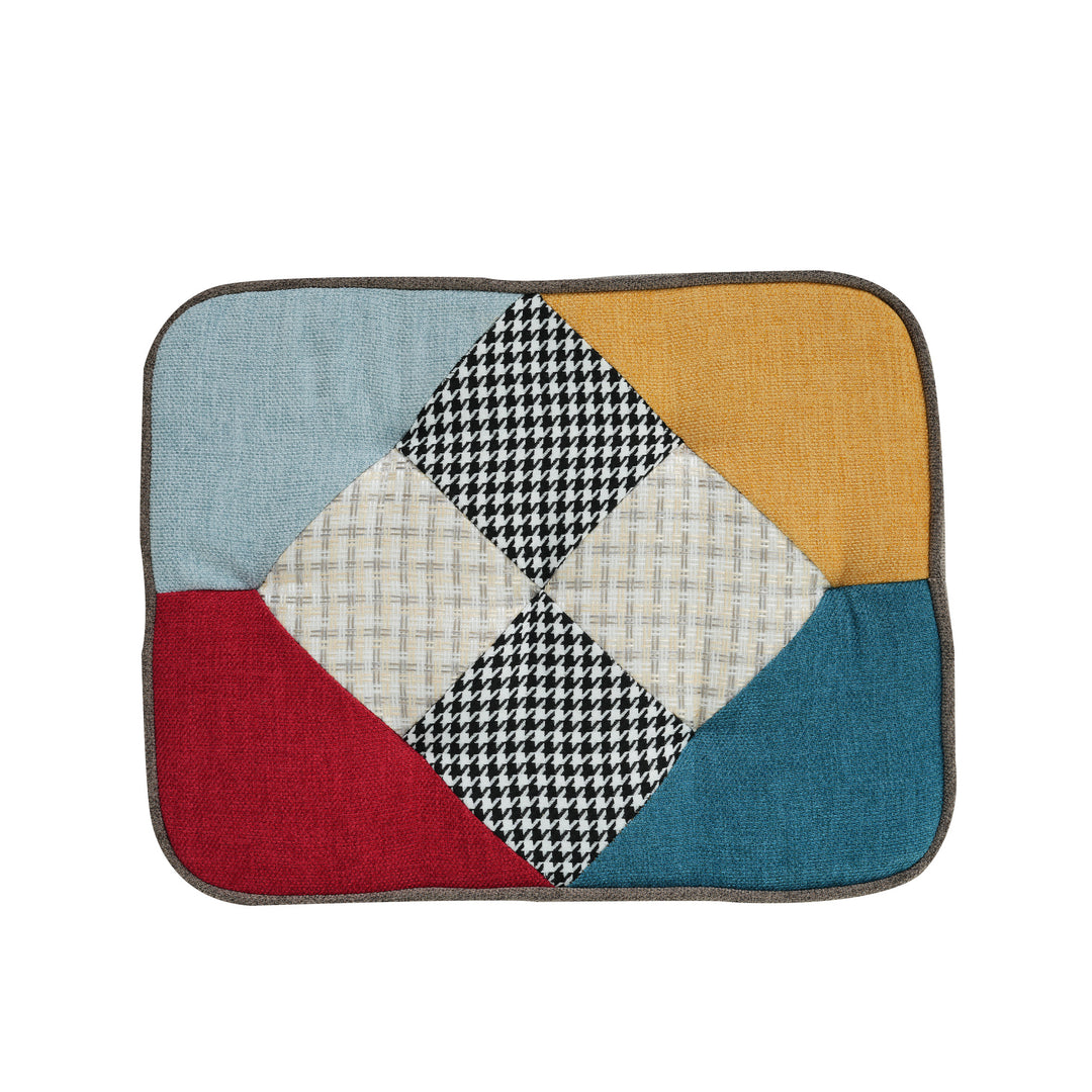 Patchwork wingback rocking chair with ottoman QHORNI UK