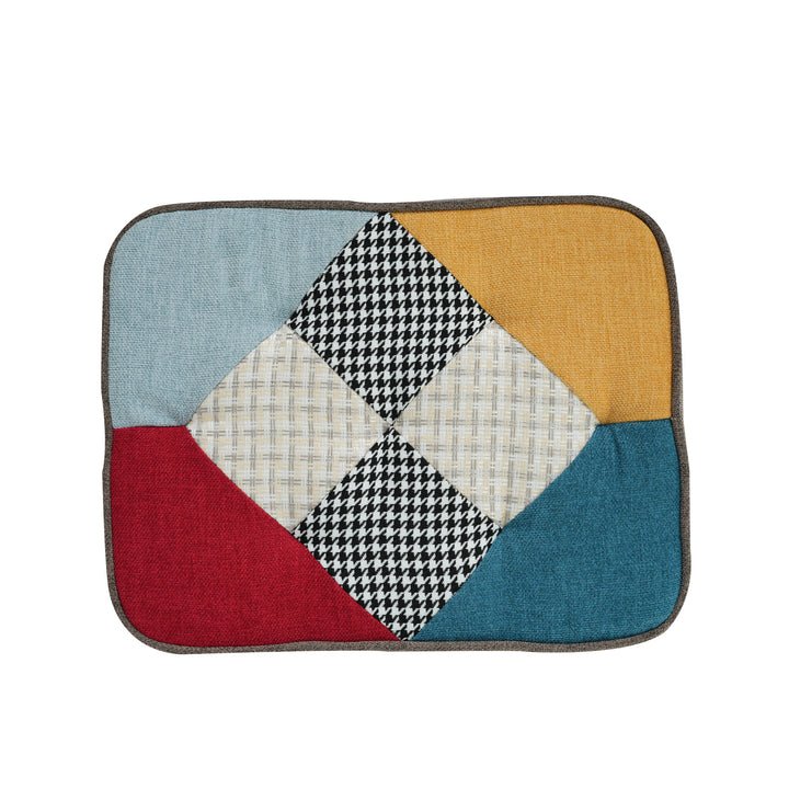 Patchwork wingback rocking chair with ottoman QHORNI UK