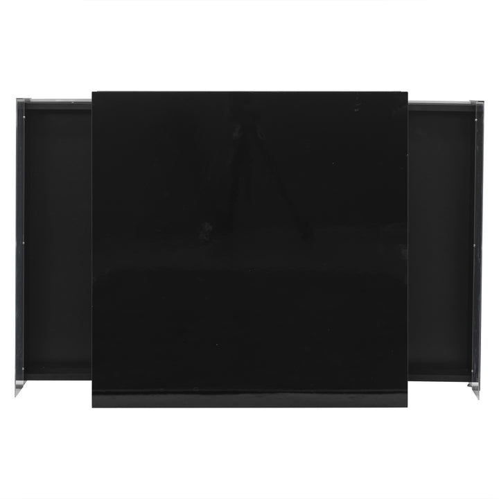 Modern LED light high gloss black square coffee table with 2 drawers THERAPY