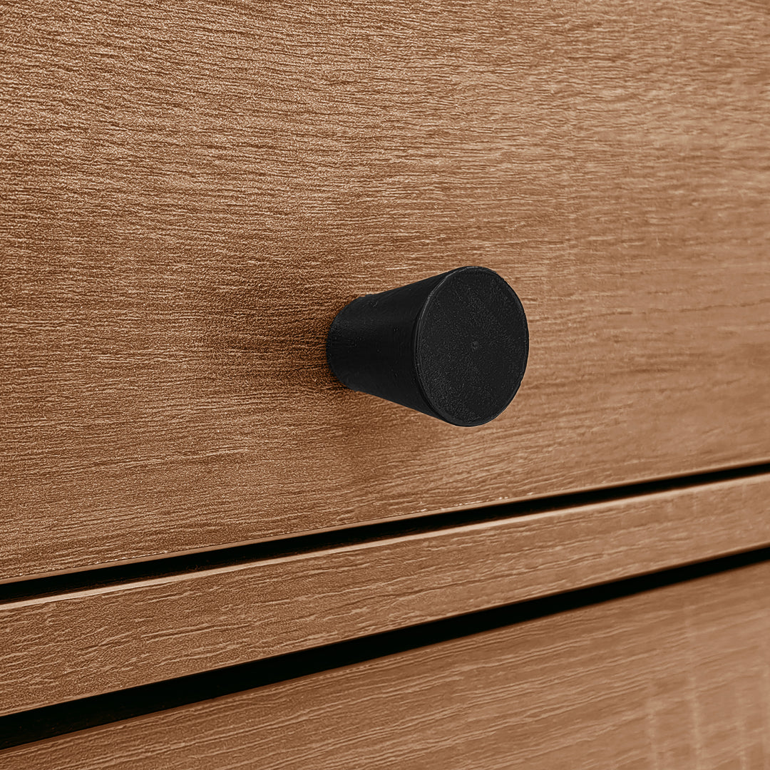 Wooden rattan sideboard vintage 3 doors 2 drawers 130x40x75.5cm SEAGRASSBED UK