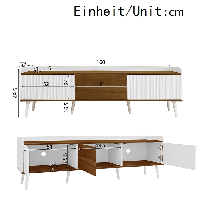White wooden look TV cabinet with 3 doors SENSOR
