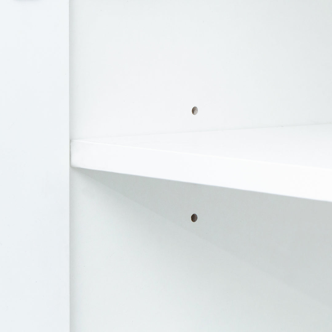 White high gloss modern TV stand with LED lights QUAGMIRE UK