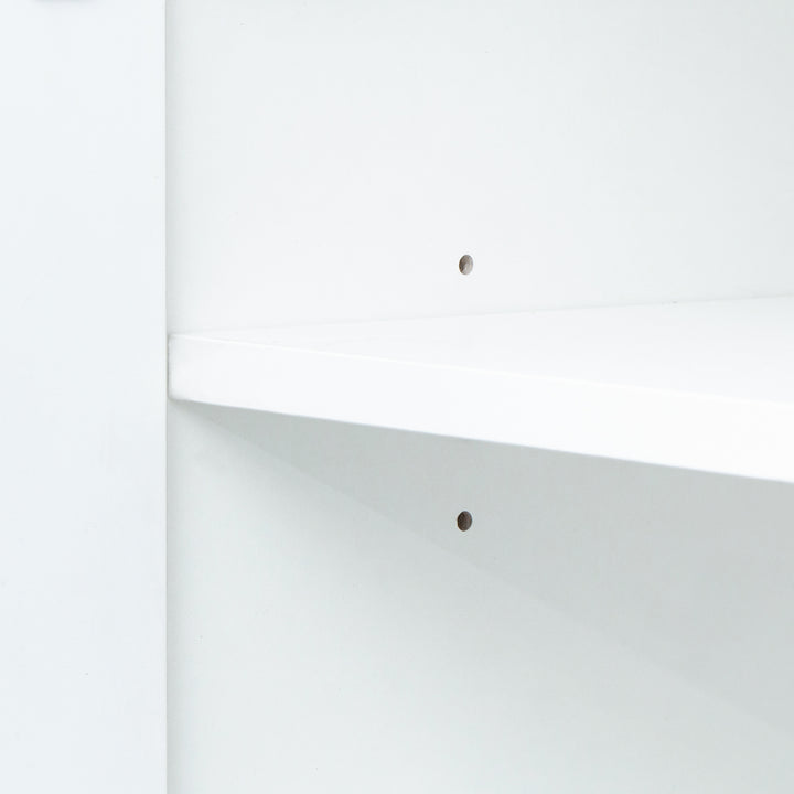 White high gloss modern TV stand with LED lights QUAGMIRE UK