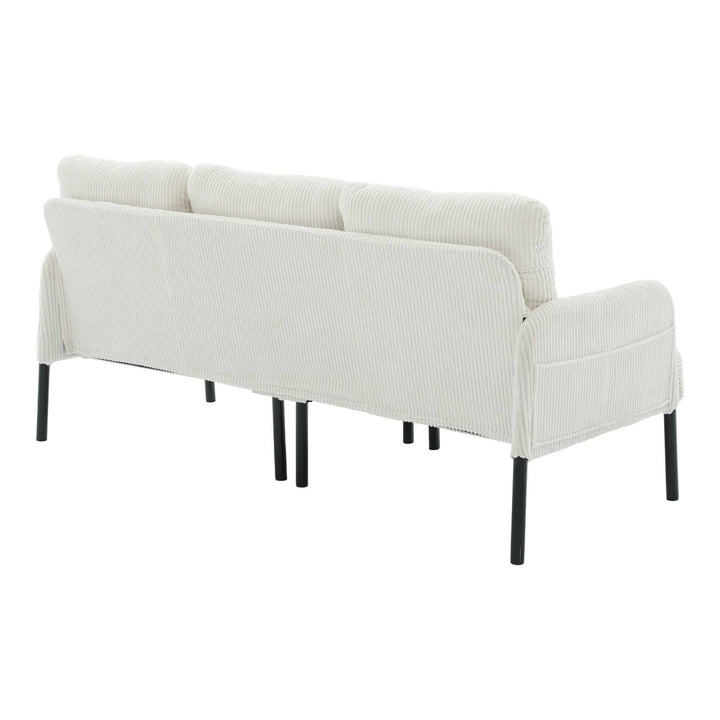 00+Oversized Loveseat Sofa, Corduroy Upholstered Double-Seater, Beige for Living Room NOVAON